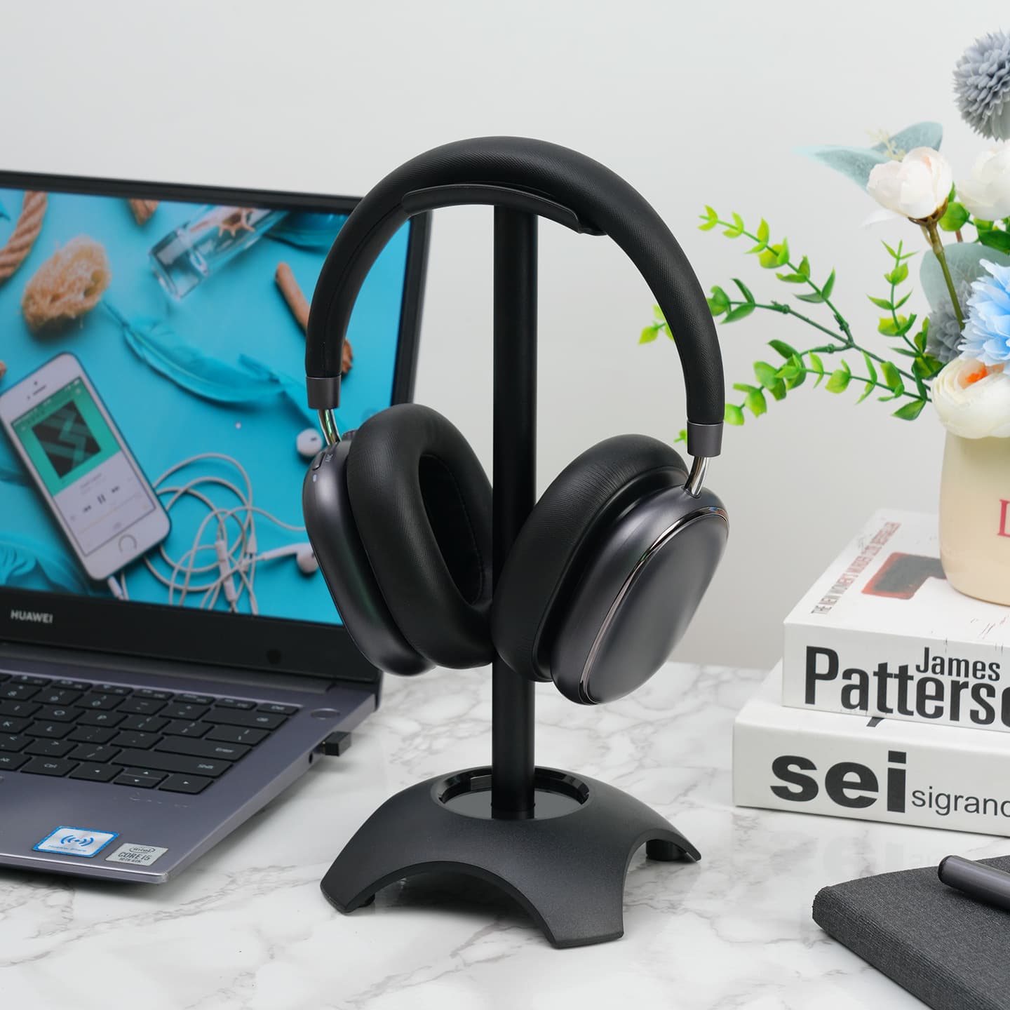 Detachable Headphone Stand with Silkscreen Logo, Aluminum Alloy Headset Display Rack
