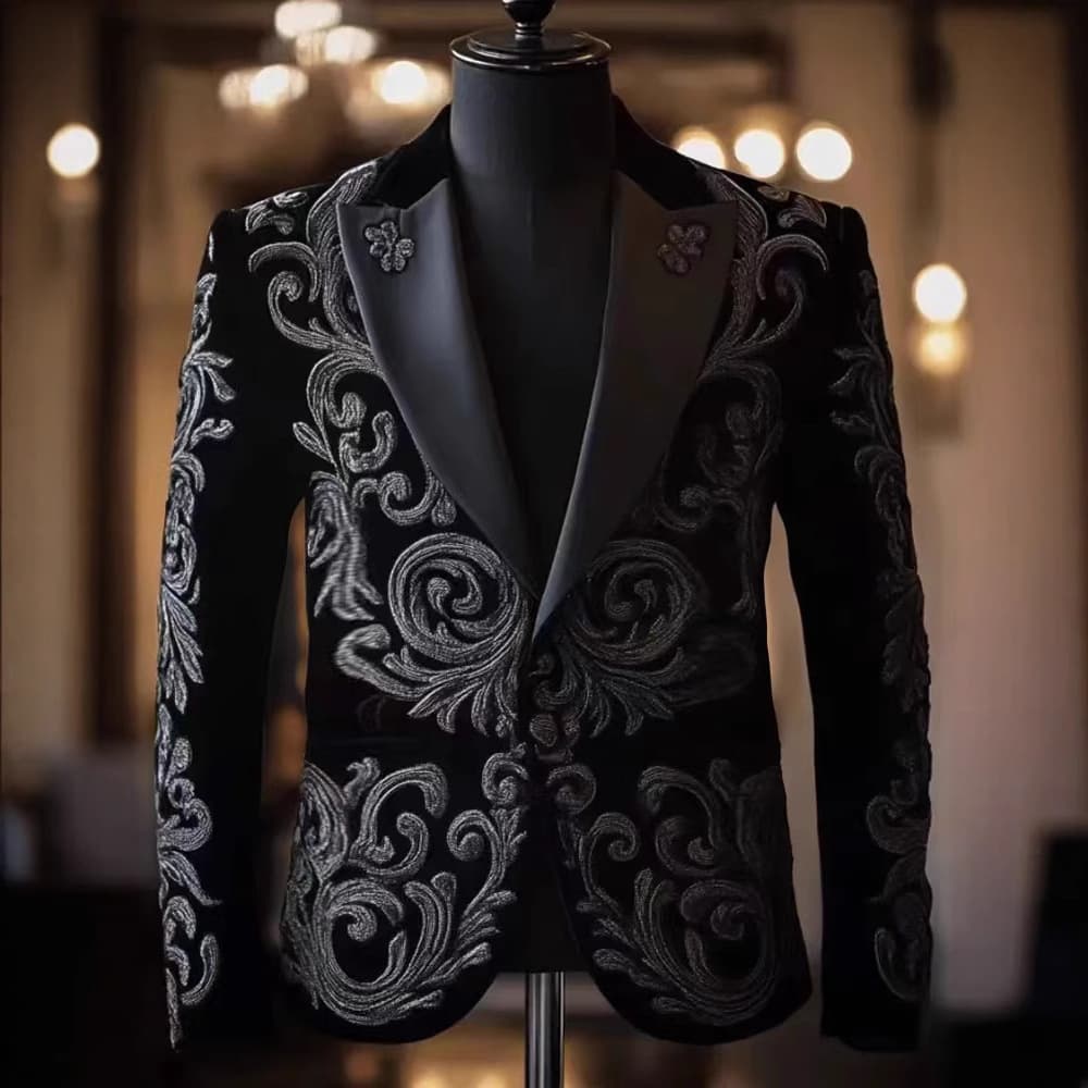 New Men's Suit Set for Stage and Casual Wear, Printed Pattern, Custom Men's Casual Suit