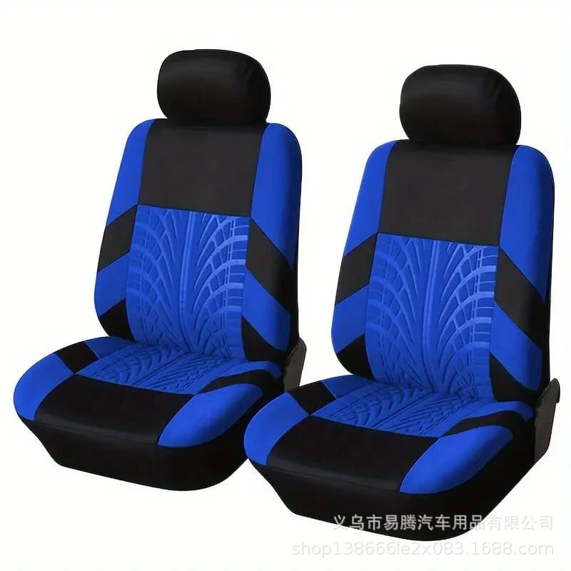 Hot-Selling Universal 4-Season Car Seat Cover with Tire Tread Pattern Fabric 9-Piece Cloth Seat Cushion Set
