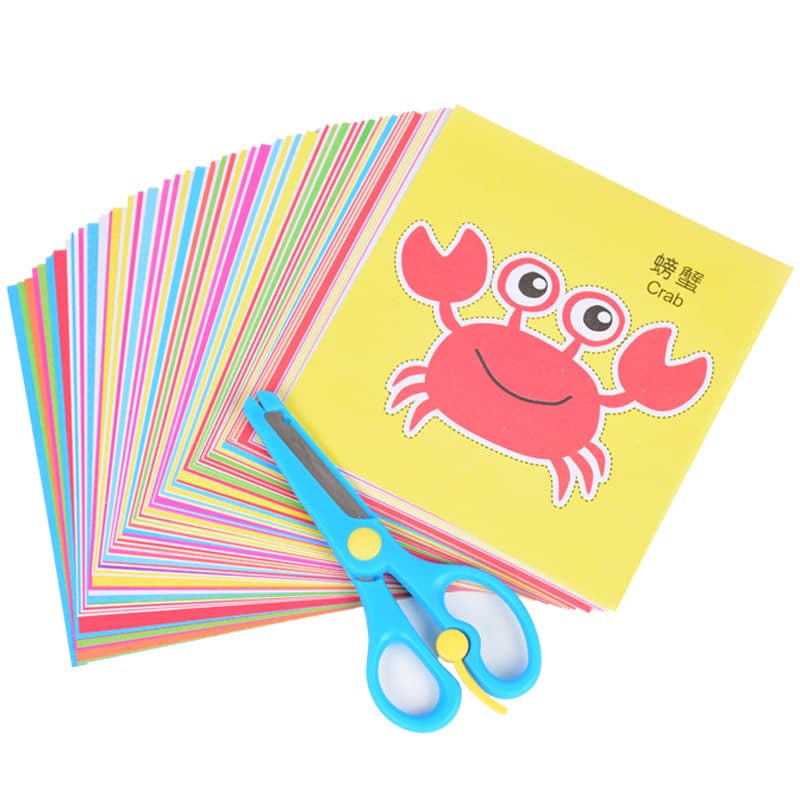 Thick 96 Sheets Color Printing Paper-cut Children Handmade Creative Colored Paper Cartoon Animal Colored Paper DIY Creative Kindergarten