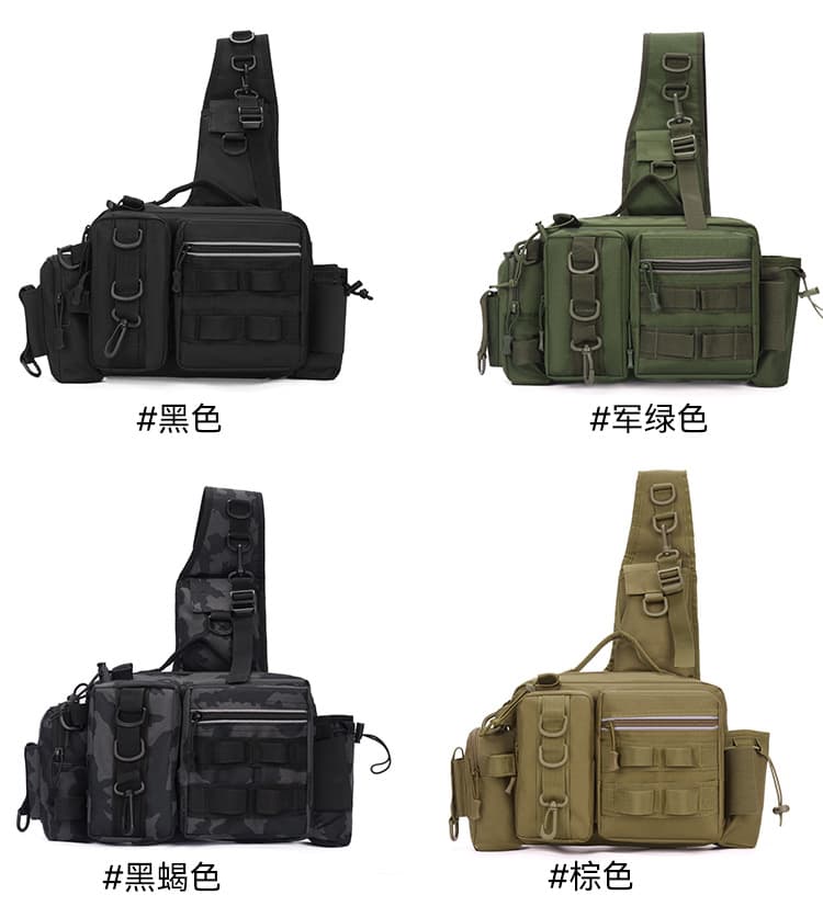 Cross-border Fishing Tackle Lure Bag Rod Holder Multi-functional Waist Pack Shoulder Chest Pack Tactical Camouflage Outdoor Cycling Travel Bag