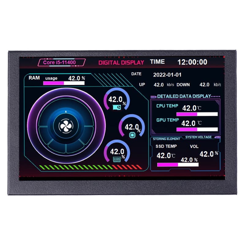 5-inch IPS PC Case Secondary Screen TYPE-C Real-time Monitoring Built-in Display Smart Monitor USB Desktop Sub-screen