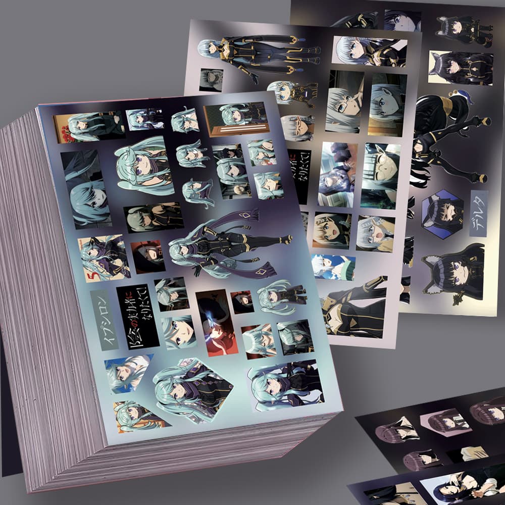 8 sheets of film-cutting stickers for those who want to be the strongest of the shadows, Ypsilon Zeta graffiti packaging materials, waterproof stickers