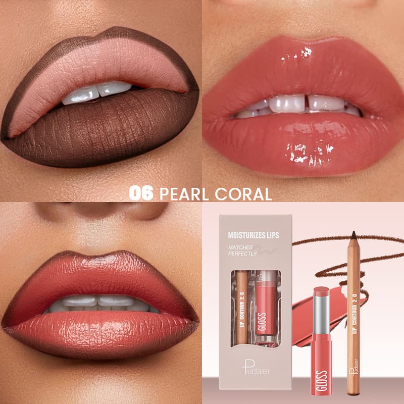 Wholesale Pudaier Amazon Hot Selling Lip Liner Lipstick Set Matte Glossy Lipstick Makeup Set