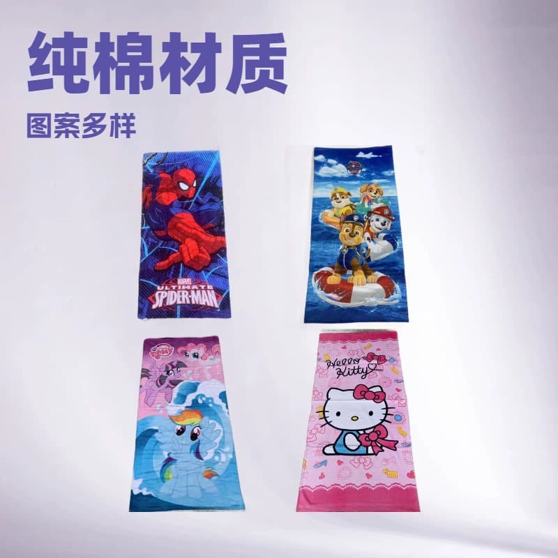 Export Style Pure Cotton Cartoon Bath Towel, Cute Body Towel, Pure Cotton Beach Towel, Soft and Absorbent