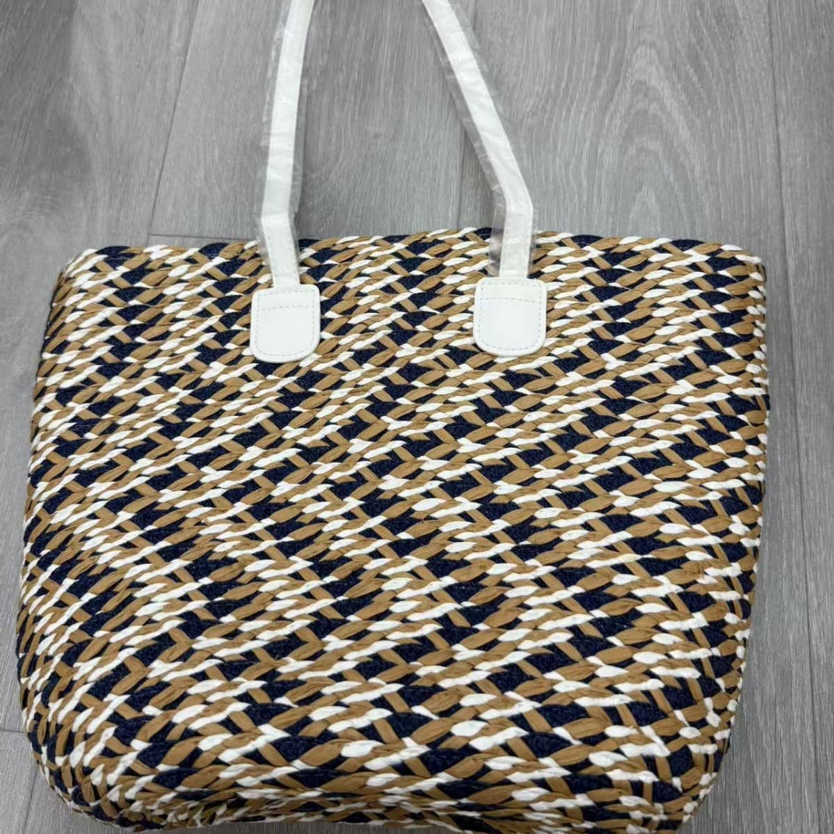 New Large Capacity Tote Bag Colorful Woven Straw Bag Set Simple Women's Beach Travel Fashion Tote Bag