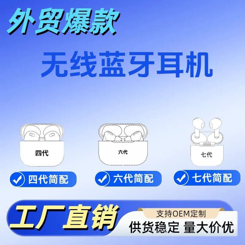 New Huaqiangbei Earphones 24 Pro2 7th Gen Wireless Bluetooth High-Quality Sound Compatible with Apple and Android