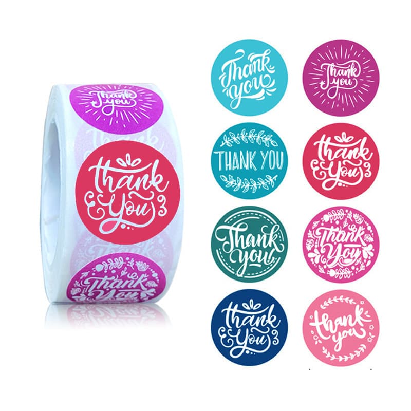 New foreign trade round sealing sticker thank you round thank you thank you color printed self-adhesive sealing sticker