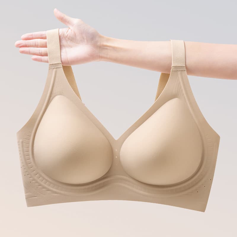 Cross-border Plus Size Seamless Bra, Lifting and Anti-Sagging, Invisible for Large Busts, Nude Shade, Export to Europe and America
