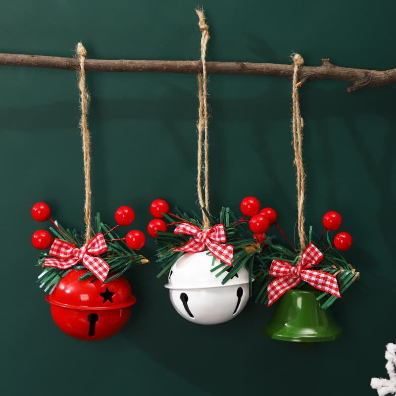 Christmas iron bells can ring pendant ornaments Christmas tree decoration diy accessories props window Christmas decorations