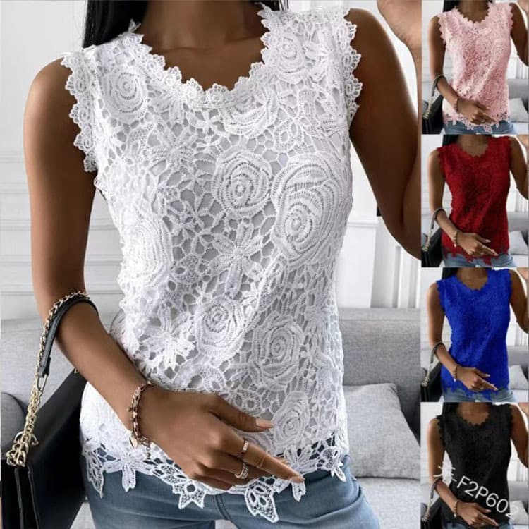 European and American cross-border e-commerce independent websites, Amazon, Wish best-selling women's clothing 2026 summer new style tops, vests, lace shirts