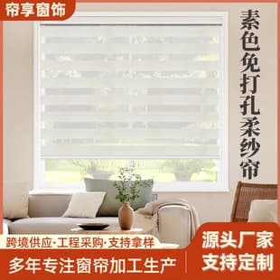 Factory Custom Soft Sheer Blind Double-Layer Blackout Curtain Zebra Blind, Cross-Border Roll-Up Roller Blind Project Venetian Blind