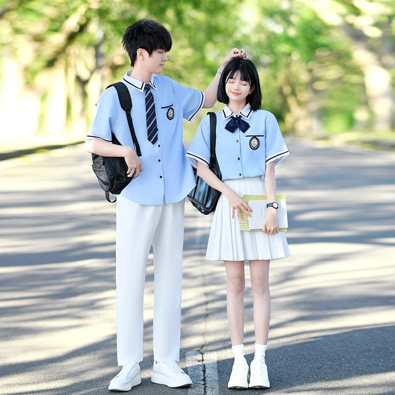 Class T-Shirt Short Sleeve for High School and Middle School Students, Sports Meeting Chorus Performance Outfit, School Uniform Set for Graduation Season