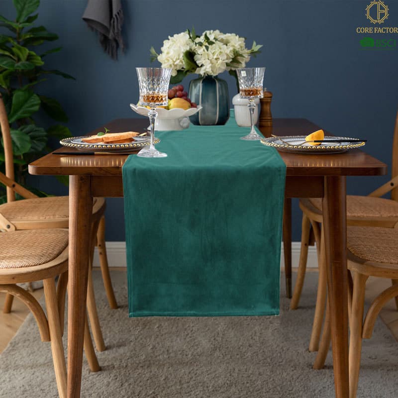 Solid Color Dutch Velvet Table Runner Nordic Velvet Table Runner for TV Cabinet, Coffee Table, Dining Table, Flat Hem Table Runner, Drop Shipping