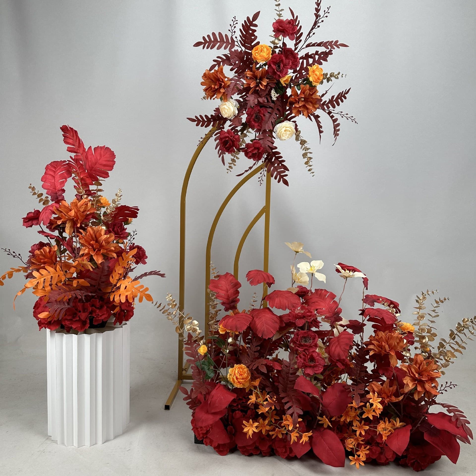 New Wedding Decoration Floor Row Flower Wedding Stage Road Guide Flower Hotel Window Welcome Row Floral Art