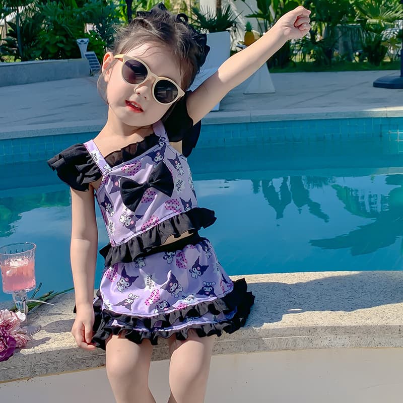 2024 New Trendy Kids Swimsuit for Girls, Breathable Quick-Dry Swimwear, Cute Butterfly Knot Design