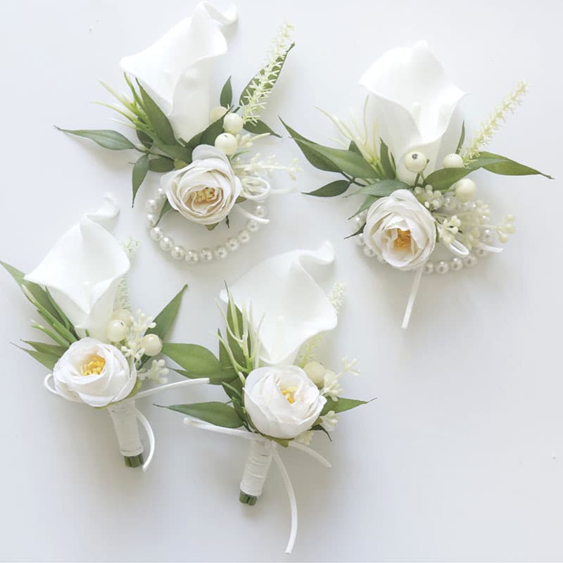 Yiyage 24109 Wedding Supplies Floral Artificial Flowers for Business Celebration Guest Corsage Boutonniere Hand Bouquet