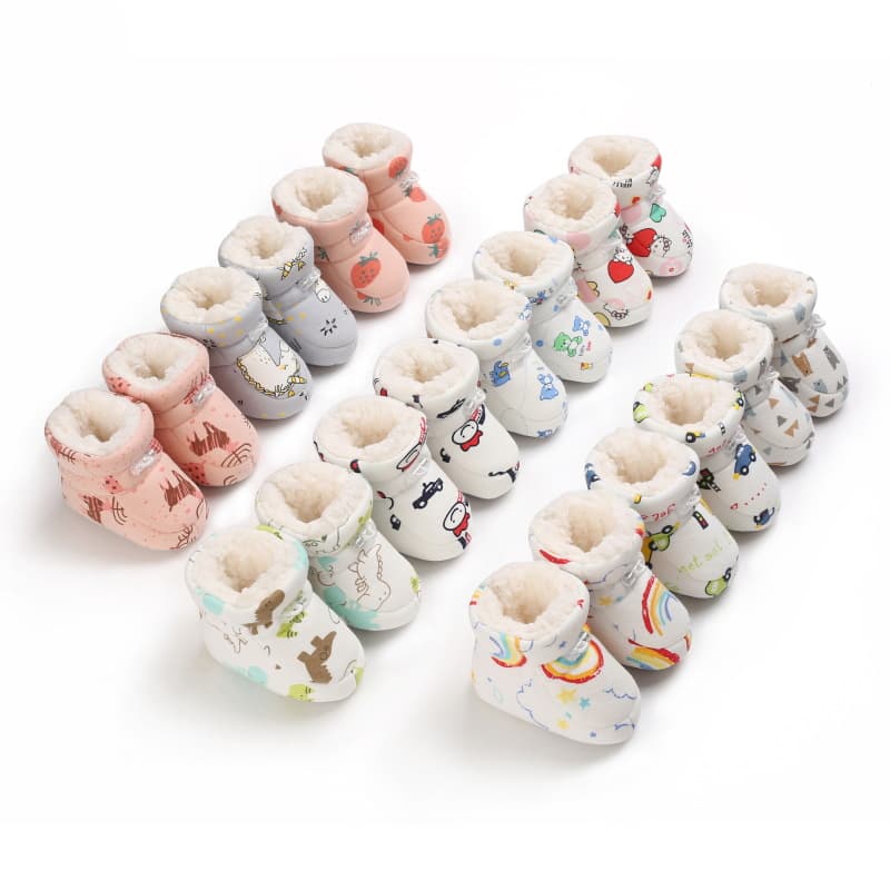 Winter 0-1 Year Baby Boots, Warm and Cute Soft-Soled Shoes