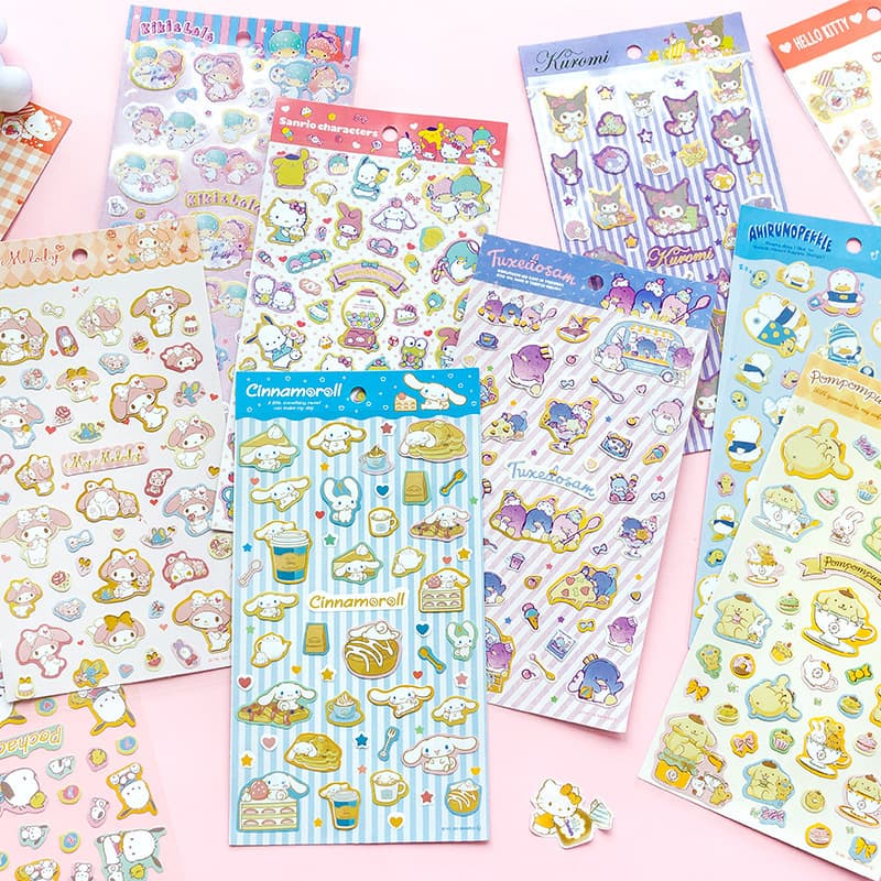 Cartoon Sanrio gold-edged stickers, high-looking children and students, cute stickers, hand account decoration, diy foreign trade wholesale