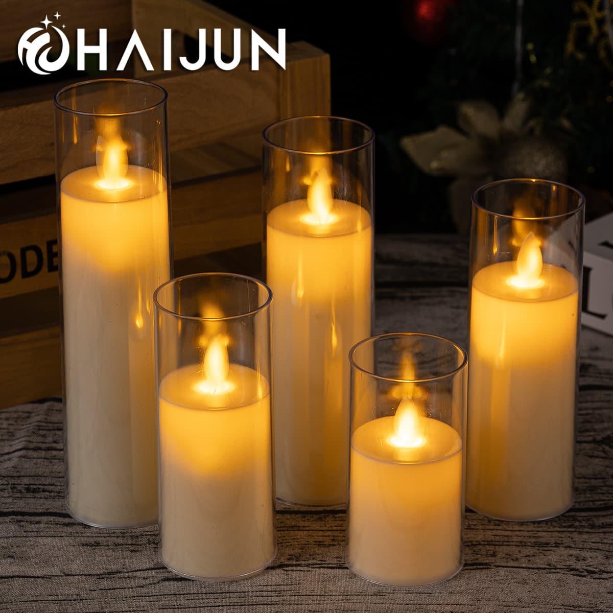 Wholesale LED Electronic Candle Transparent Beige Cup Candle for Festivals, Parties, and Birthdays