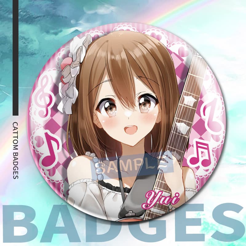 Light Tone Girl Kon Laser Bar Wave Pingze Wei Yui Peripheral Akiyama Tianjing Middle Law Zhongye Zi Peripheral Badge