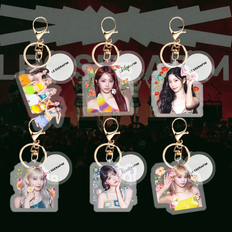 Le Sserafim Women's Group New Acrylic Keychain Key Pendant with the Same Style as the Peripherals