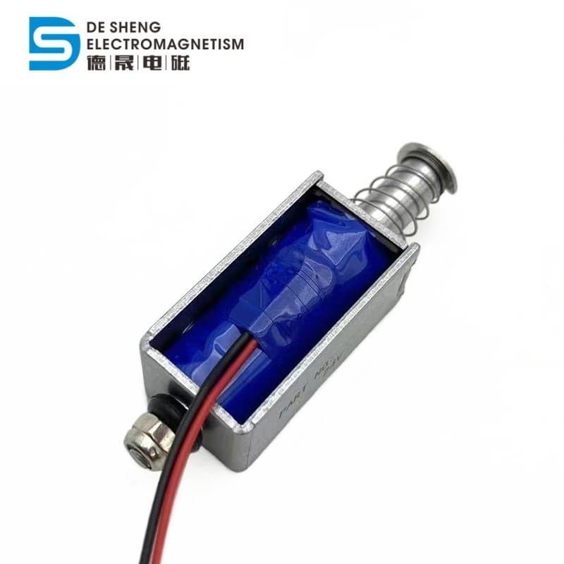 Small Push-Pull Electromagnet Auto Reset 0630 for Intelligent Equipment, DC Through-Frame Push-Pull Electromagnet