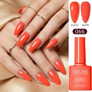 Cross-border Hot Selling Exclusive Color Bottle Gel Polish Fluorescent Orange Spring Summer High-End Elegant Nail Polish Gel Nail Salon