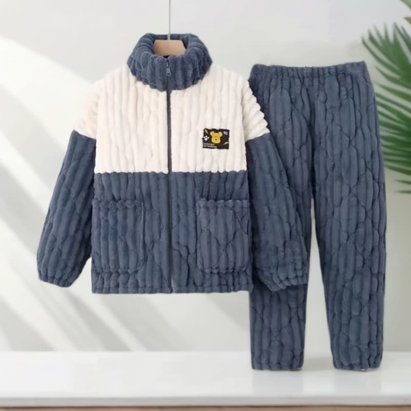 2025 New Couple Outdoor Homewear Winter Extra Thick Coral Fleece Three-Layer Cotton-Padded High-End Plush Warm Pajamas