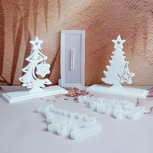 X0096+X1200+X1201 Star Christmas Tree Decorative Cement Plaster Mold DIY Silicone Mold