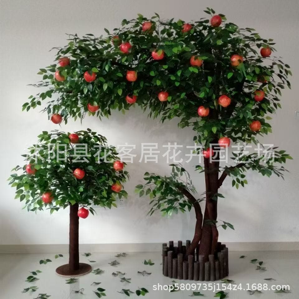 Artificial Fruit Tree Fake Tree Orange Peach Pomegranate Courtyard Indoor Outdoor Floor Decoration Scenery Artificial Apple Tree