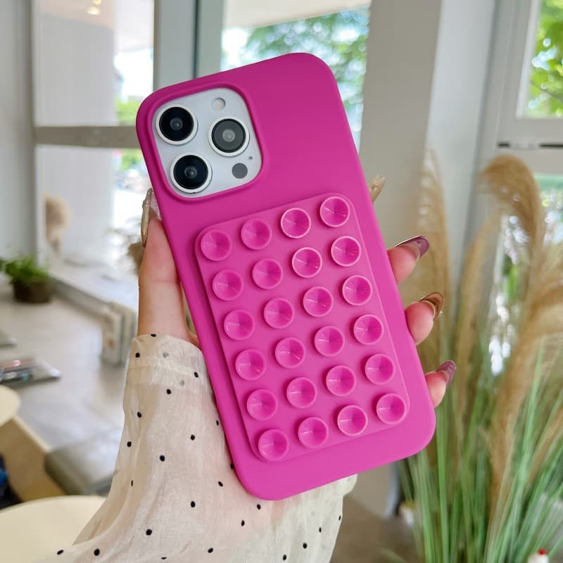 Cross-Border Hot Selling Silicone Suction Cup Square 24-Piece Simple Surface Suction Cup Thickened Multi-Functional Phone Back Sticker for Lazy Users