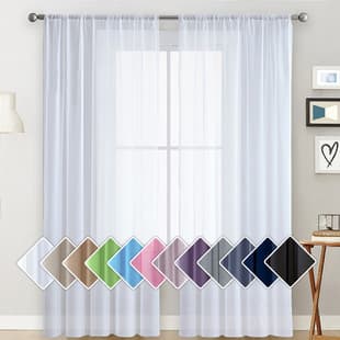 TEMU Dropshipping Ready-Made Cross-Border Solid Color Double-String Terrylene Curtain Sheer, Semi-Blackout Thin Window Sheer, SHEIN Best Seller