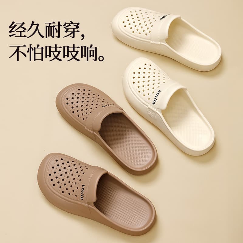 Baotou Women's Summer Lightweight Non-Slip Outdoor Indoor Flat Beach Sandals, Waterproof Clog Shoes for Women