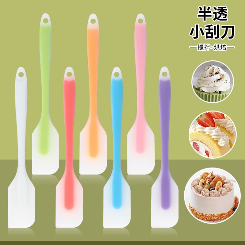 In Stock Integrated Mini Small Silicone Spatula Jam Spatula Silicone Scraper Cream Cake Spatula Baking Scraper