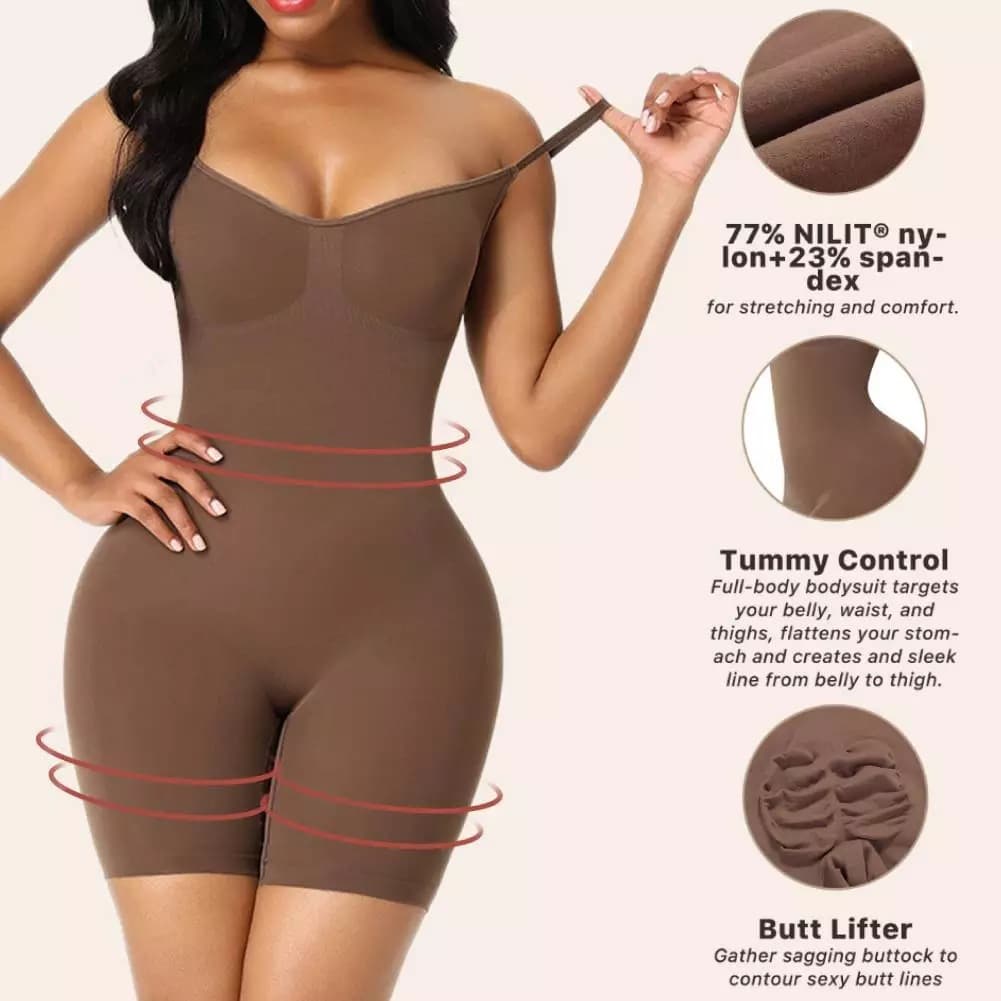 One-Piece Shapewear Bodysuit Tummy Control Slimming Underwear Arm Lifting Waist And Chest Binding Seamless Nylon Fabric for All Seasons