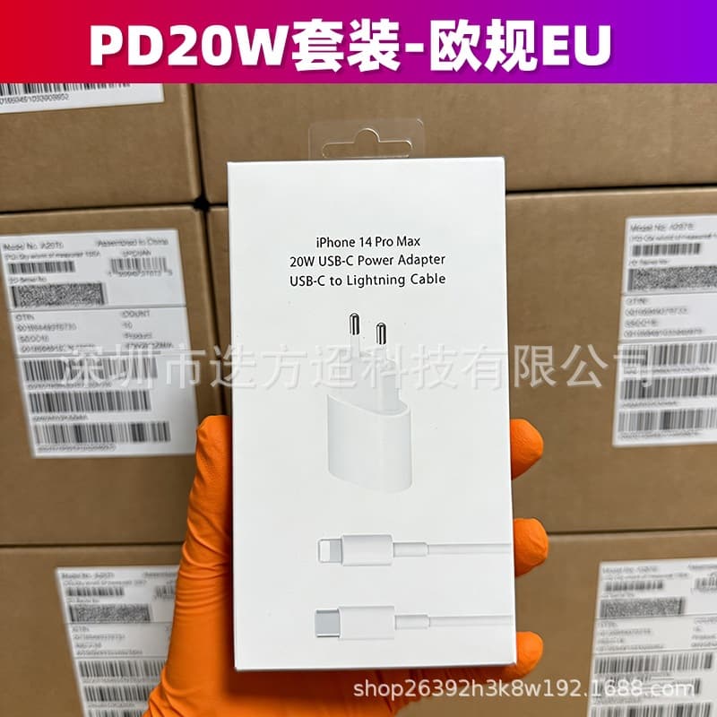Compatible with Apple 20W Charger PD Fast Charging Cable for iPhone 14/13/XR Phone Fast Charger Data Cable EU Standard