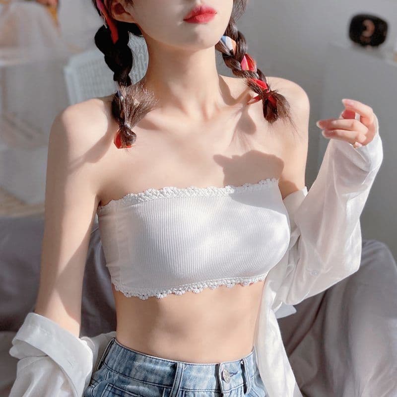 Factory Direct Invisible Beautiful Back Strapless Bandeau Bra for Female Students, Anti-Wardrobe Malfunction Wrap Bra, Thin Style Summer Best-Seller