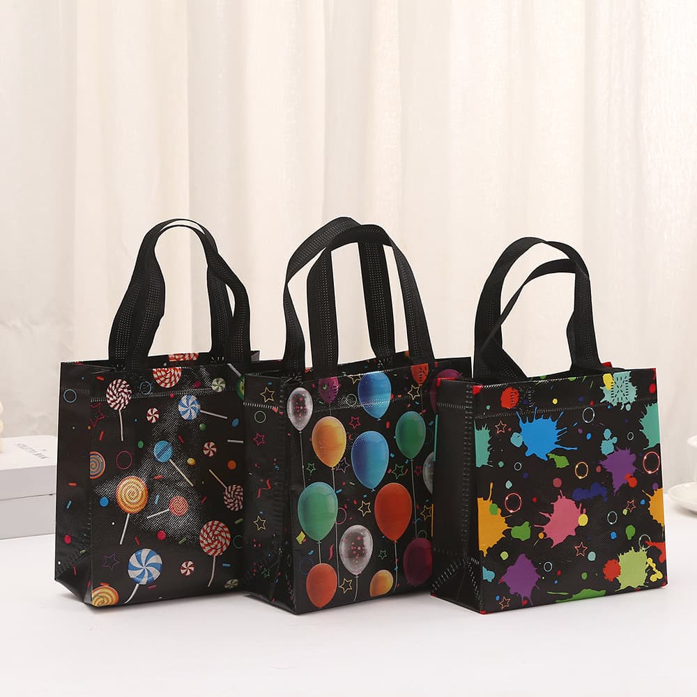 Candy Print Tote Bag Waterproof Takeout Bag Wholesale Children Shopping Bag Non-Woven Fabric Bag Candy Clothing Packaging Bag