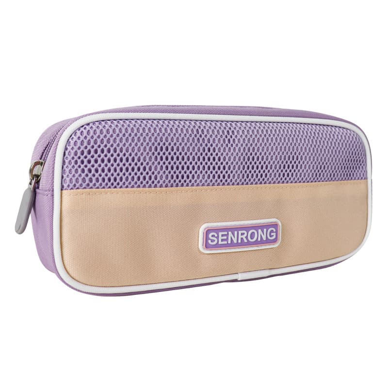 Custom Storage Pencil Case, Mesh Fabric Pencil Case, Embroidery Stationery Bag, Breathable Mesh Pencil Case