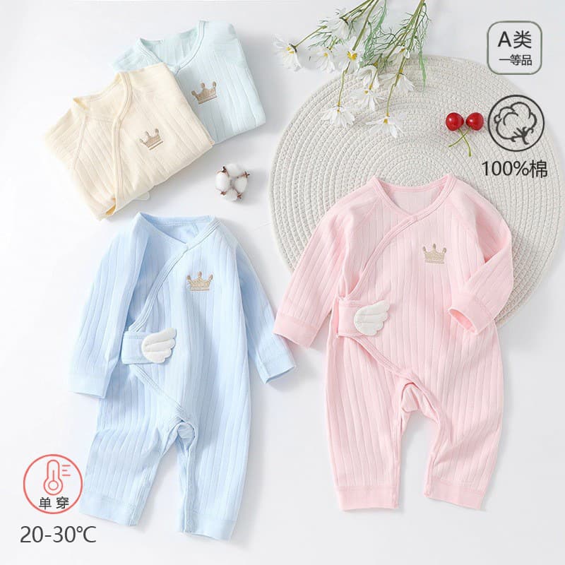 Baby Romper Bodysuit 100% Cotton Long Sleeve Sleepwear Swaddle Butterfly Outfit Spring and Autumn Wear