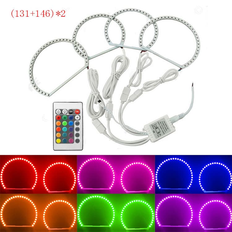 LED RGB Colorful Angel Eye Ring Half Circle 131MM 146MM E36 BMW Angel Eye Factory