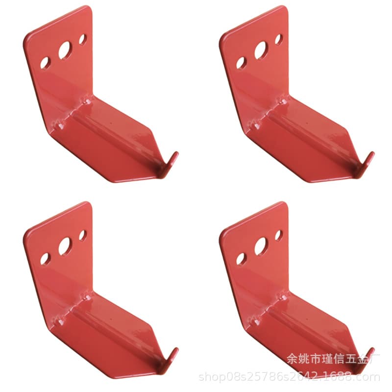 JINXIN Cross-Border Supply Carbon Steel 6kg Fire Extinguisher Hook, Heavy-Duty Hanger, Wall-Mounted Bracket Classic Red
