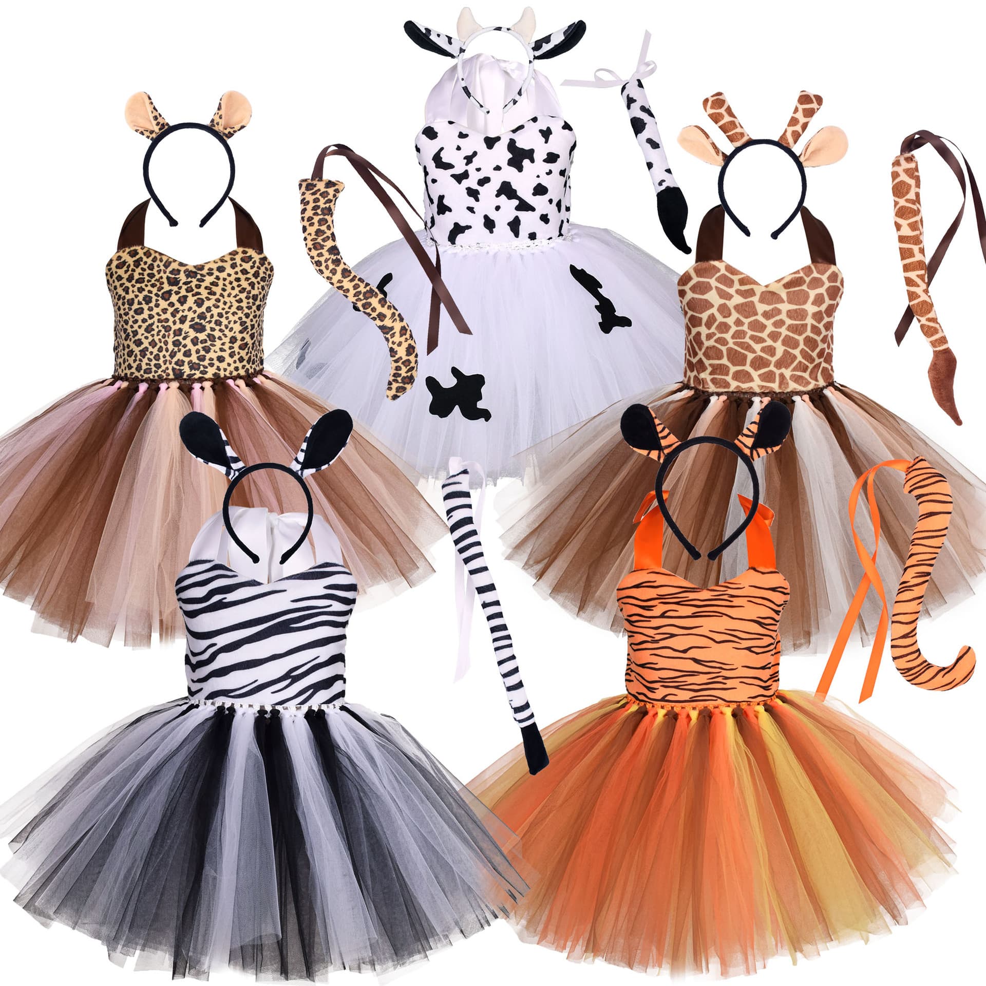 Animal World Cow Tiger Kids Dress Role Play Girls Performance Dance Set Amazon Source