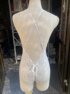 European and American Sexy Lingerie, Lace Transparent Small Bust Camisole, Pure Desire Open Crotch Quick-Release Bodysuit
