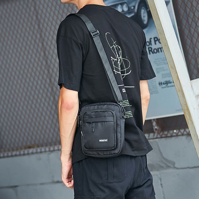 Men's small shoulder bag ins trendy crossbody bag boys casual Japanese new style shoulder bag trendy brand crossbody bag mobile phone bag
