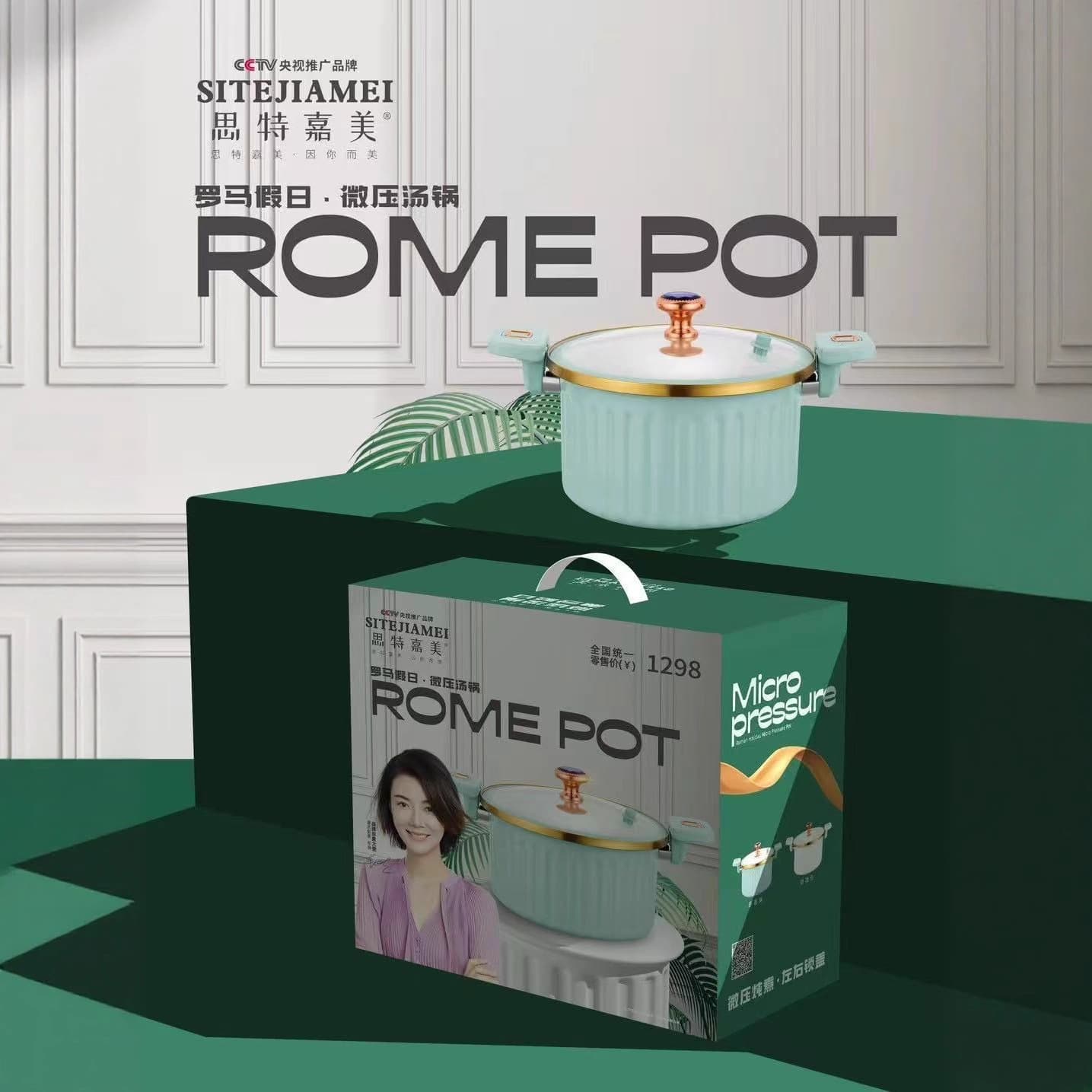 New Micro-Pressure Roman Pot Enamel Universal Non-Stick Double-Ear Pot for Soup, Steaming, Stewing, Multi-Functional Soup Pot Gift Cookware