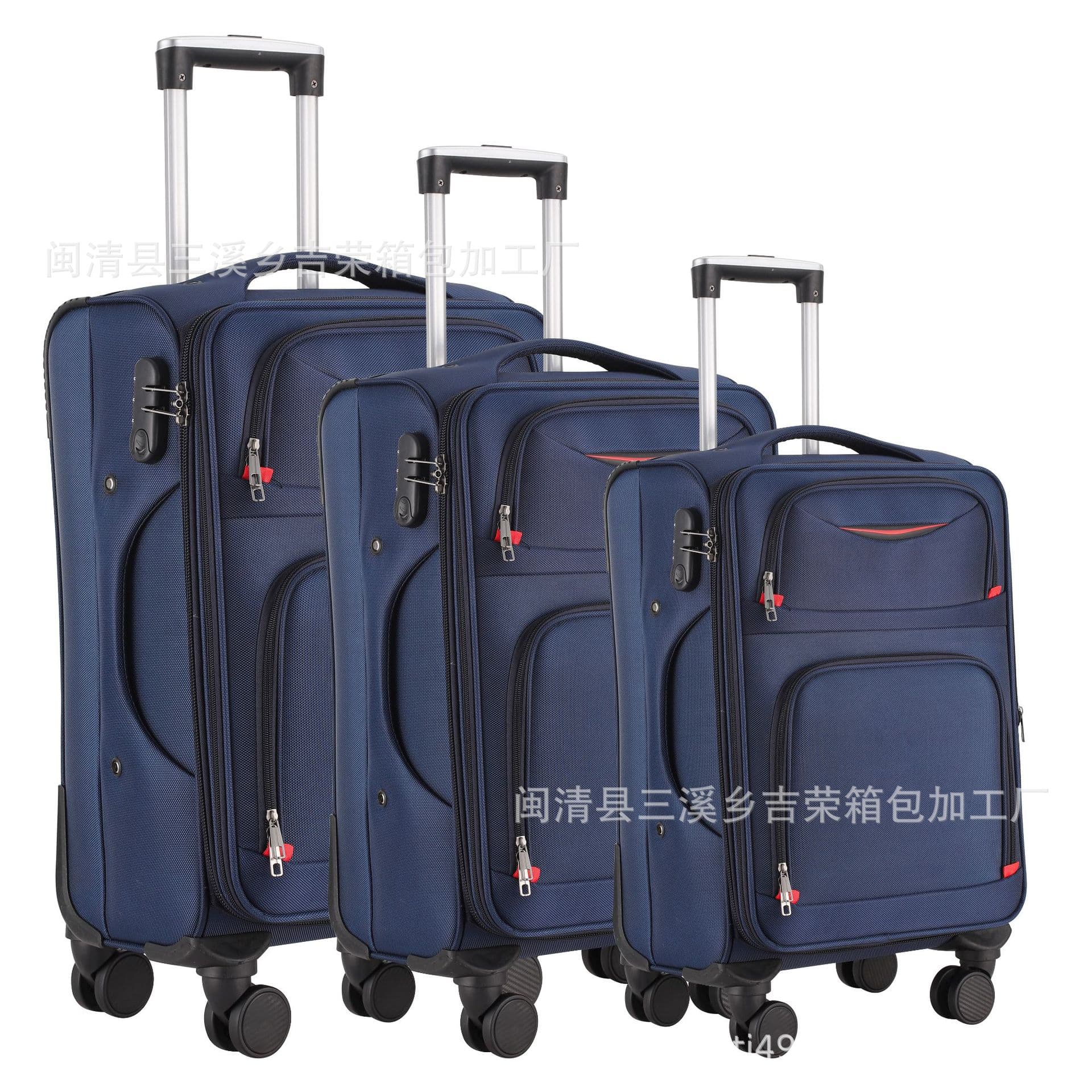 Large Capacity Oxford Fabric Luggage 20-Inch Spinner Wheel Trolley Travel Suitcase 3-Piece Set 24-Inch Men Women Password Lock Suitcase