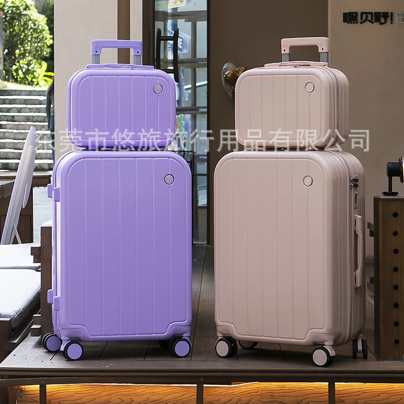 Trendy 24-inch Carry-on Luggage for College Girls, Korean-style Suitcase with Password Lock and Universal Wheels