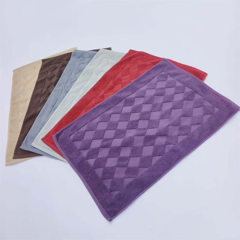 Pure cotton floor towel, mat for hotels and homestays, home bathroom non-slip absorbent thick machine-washable foot pad